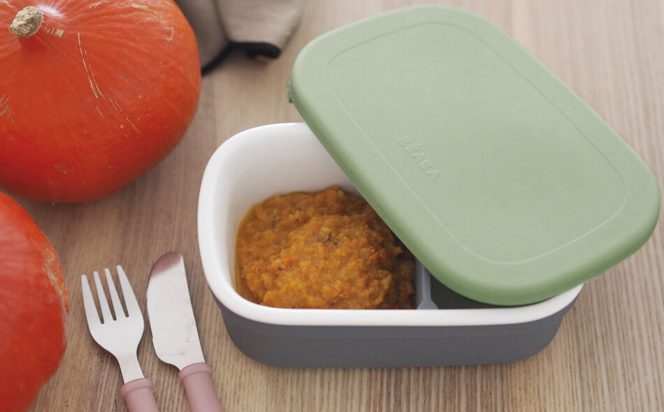 Ceramic lunch box mineral / sage green