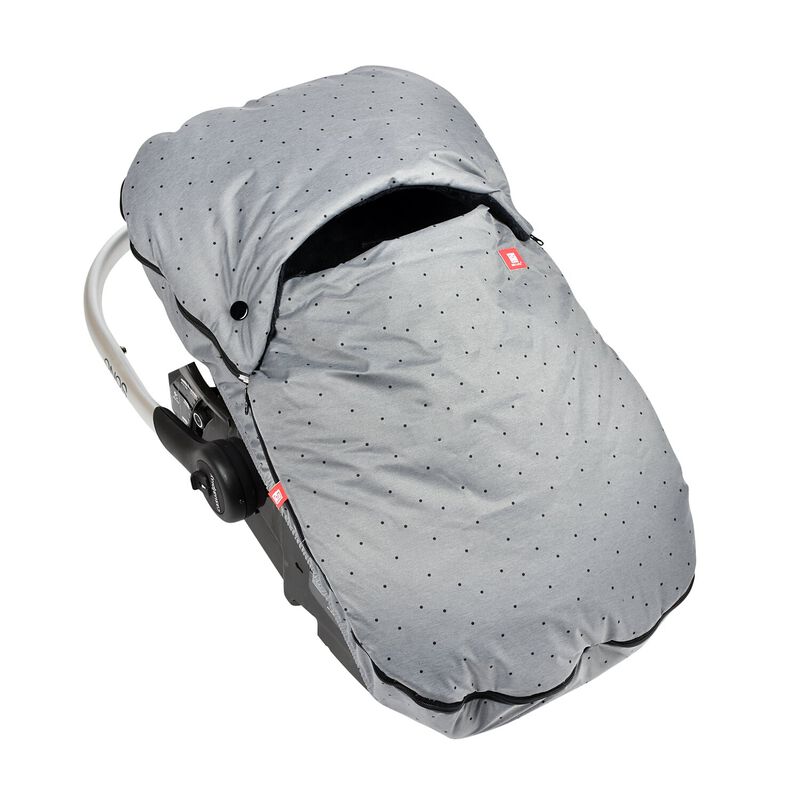 Babychalen fu&szlig;sack heather grey dots