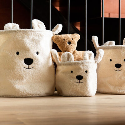 Teddy Baskets Set Of 3 - Off White