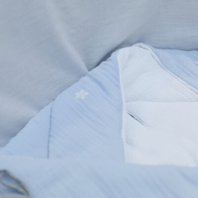 Universal Baby Wrapper - 75x75 Cm -  Muslin Flower Blue 