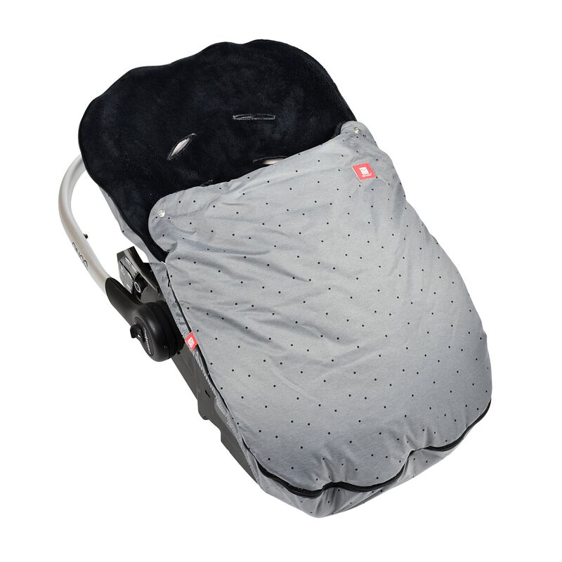 Babychalen fu&szlig;sack heather grey dots