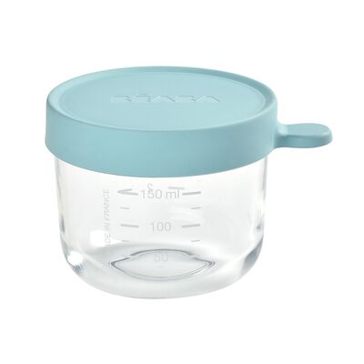 Glass portion jar 150 ml light blue