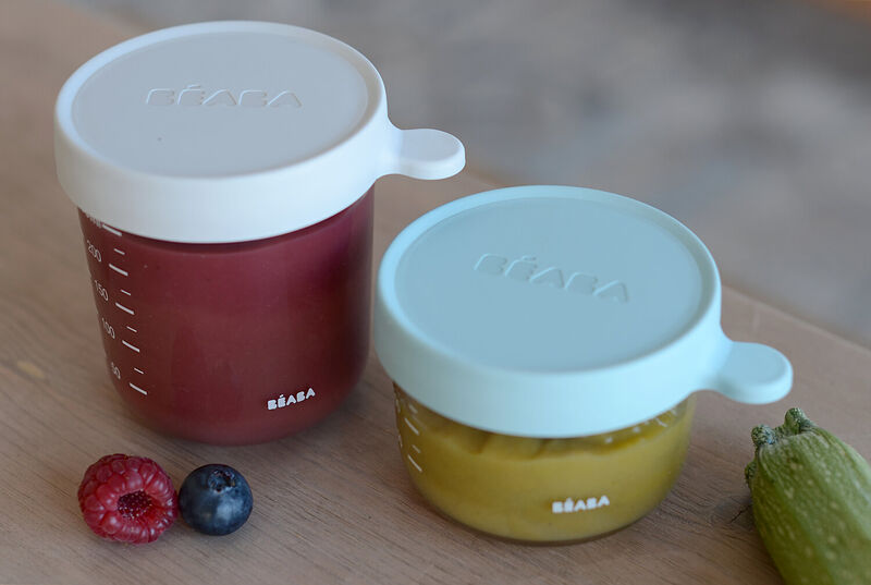 Set of 2 glass portion jars 150 ml/250ml airy-green