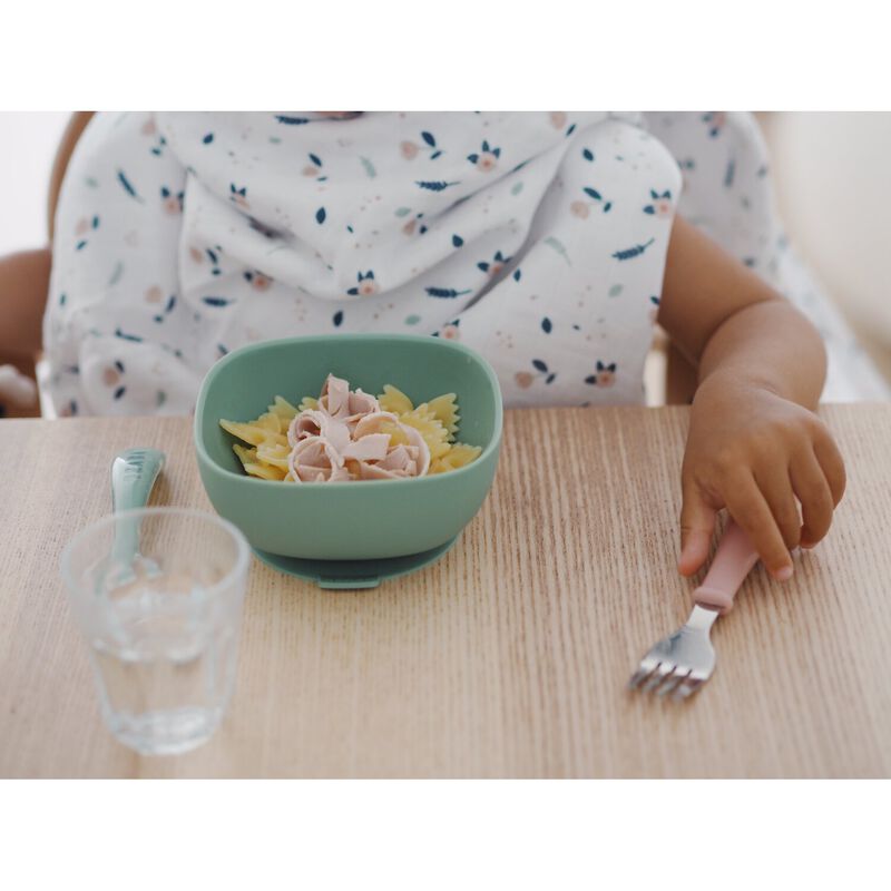 Bol silicone ventouse sage green