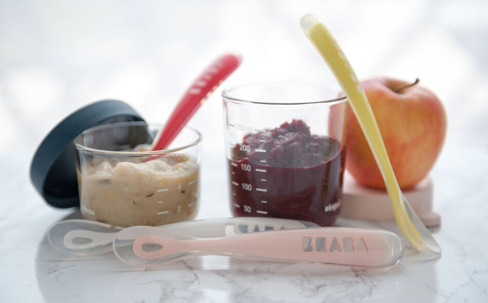 Coffret 2 portions verre 150 ml pink et 250 ml dark blue