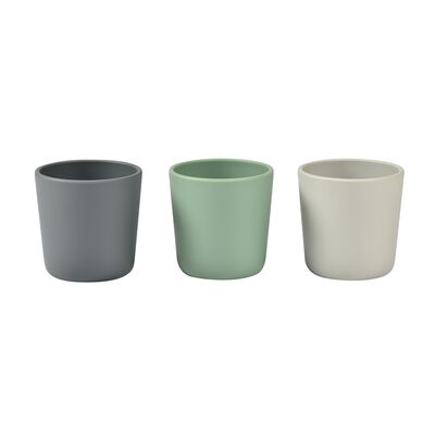 Set of 3 silicone glasses velvet grey / sage green 