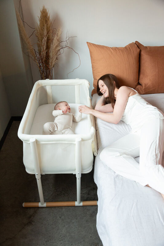 Evolux Bedside Crib - Natural White