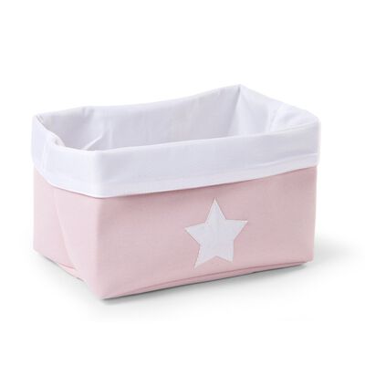 Storage Basket - 32x20x20 Cm - Canvas - Soft Pink White