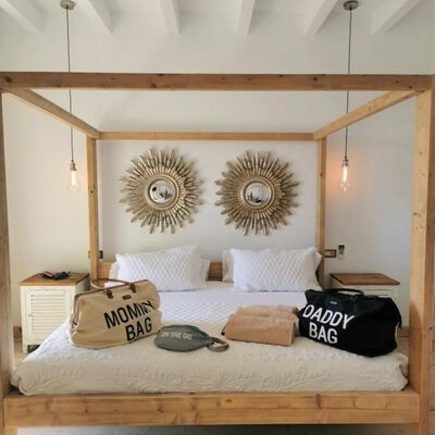 Childhome Mommy Bag - Blanco hueso/Negro