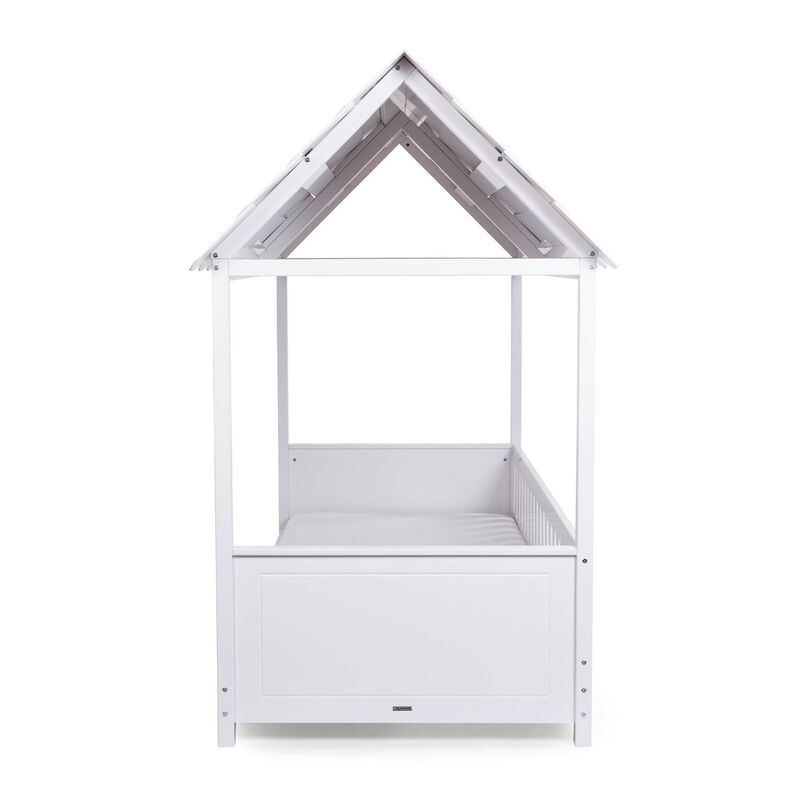 Lit Cabane Avec Toit - 90x200 Cm - Bois - Blanc