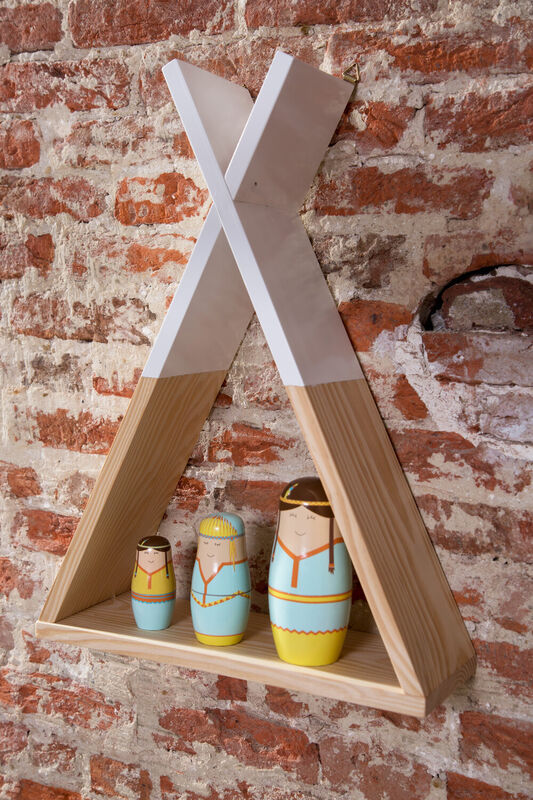 Wall Shelf Tipi - Wood - Natural White
