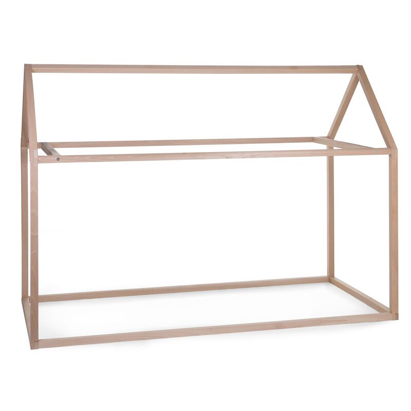 Bed Frame House - 90x200 Cm - Wood - Natural